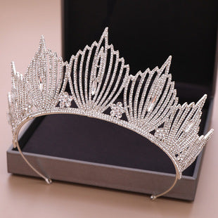Bridal Crown Large Korean Wedding Headwear Rhinestone Crown Headwear Bride Yiwu Factory Wholesale