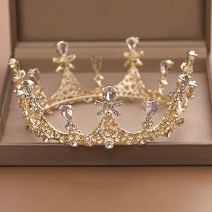 Bridal Crown Large Korean Wedding Headwear Rhinestone Crown Headwear Bride Yiwu Factory Wholesale