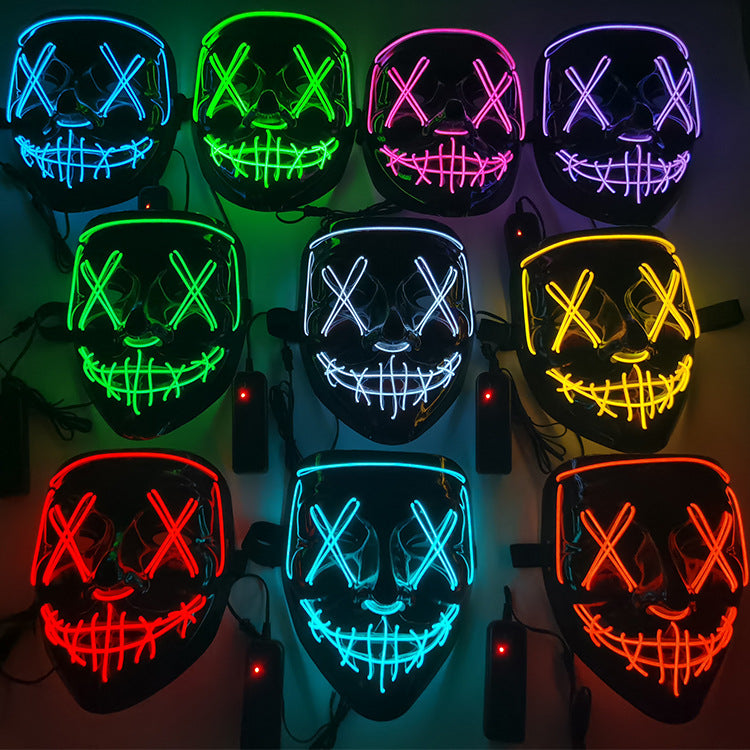 Step into the e-commerce Halloween black V word vendetta luminous mask handmade in stock wholesale ghost step dance cold light mask