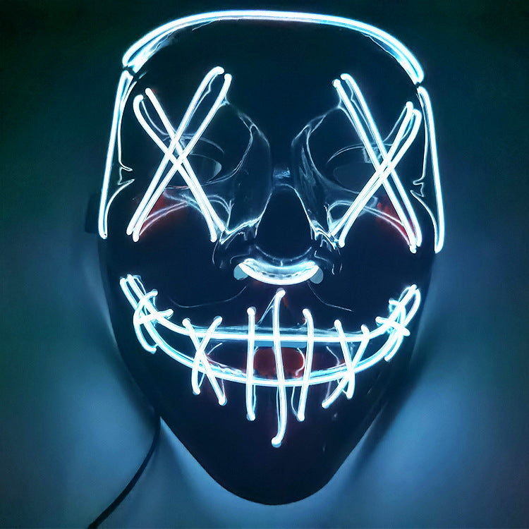 Step into the e-commerce Halloween black V word vendetta luminous mask handmade in stock wholesale ghost step dance cold light mask