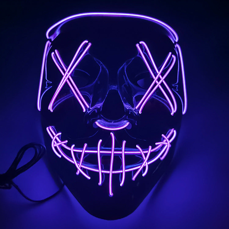 Step into the e-commerce Halloween black V word vendetta luminous mask handmade in stock wholesale ghost step dance cold light mask