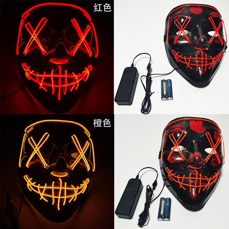 Step into the e-commerce Halloween black V word vendetta luminous mask handmade in stock wholesale ghost step dance cold light mask
