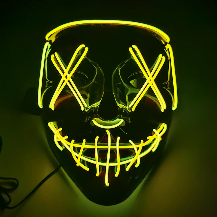 Step into the e-commerce Halloween black V word vendetta luminous mask handmade in stock wholesale ghost step dance cold light mask