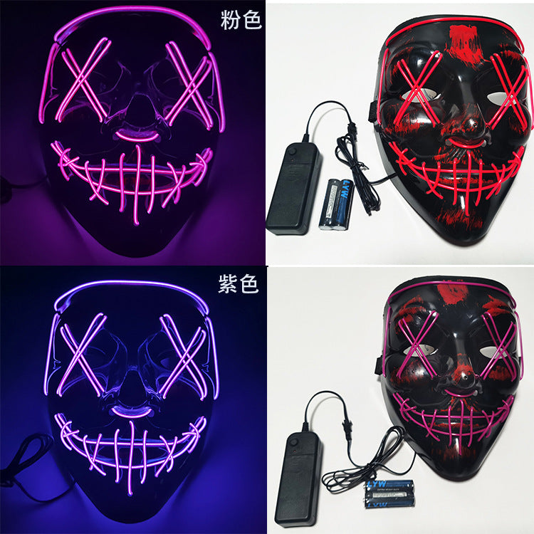 Step into the e-commerce Halloween black V word vendetta luminous mask handmade in stock wholesale ghost step dance cold light mask