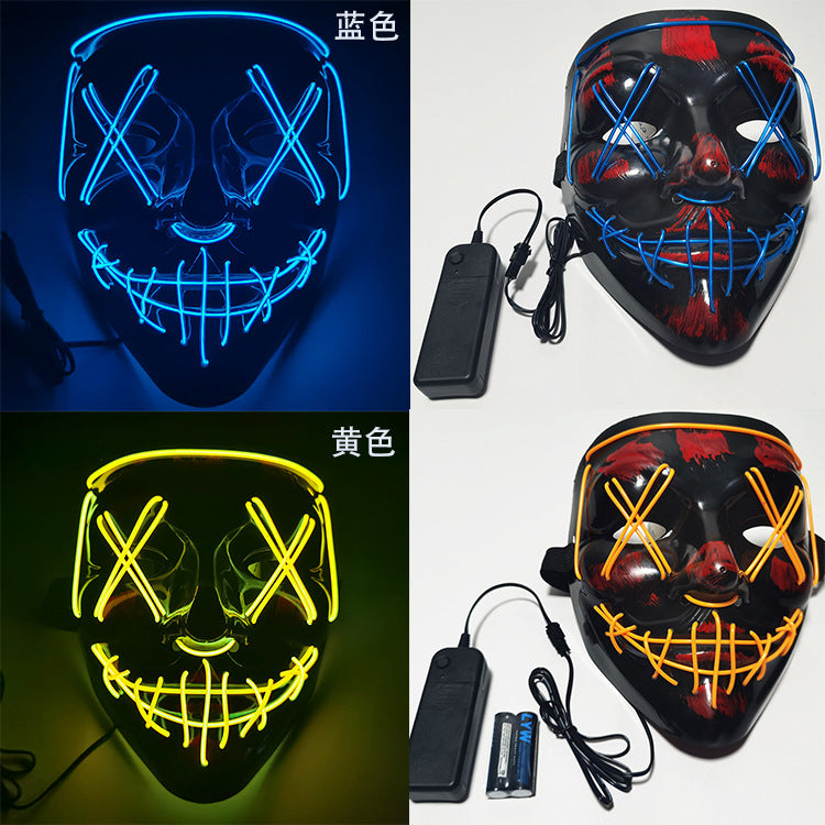 Step into the e-commerce Halloween black V word vendetta luminous mask handmade in stock wholesale ghost step dance cold light mask