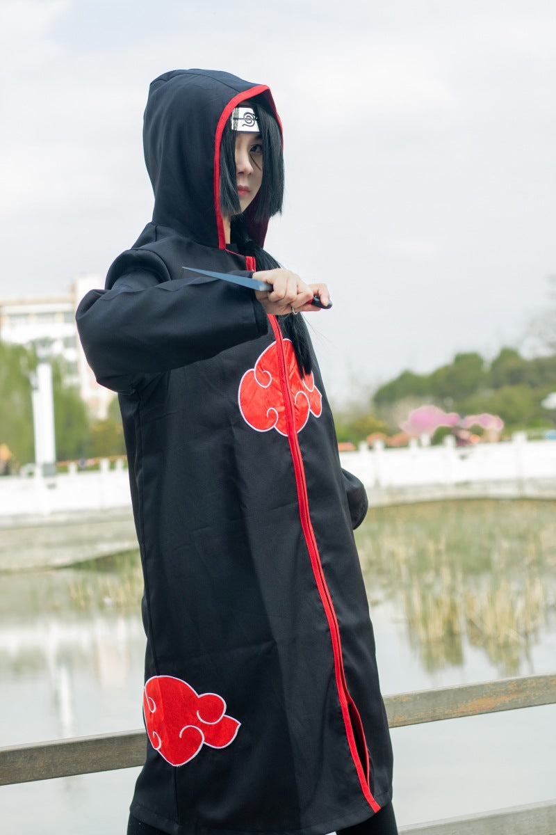 Spot Halloween Ninja Cloak Cos Costume Dawn Tissue Eagle Group Ribbon Hat Robe Cloak Wholesale
