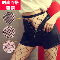 fishnet stockings South Korea pantyhose ladies black and white hollow fishnet stockings sexy japanese mesh stockings long tube