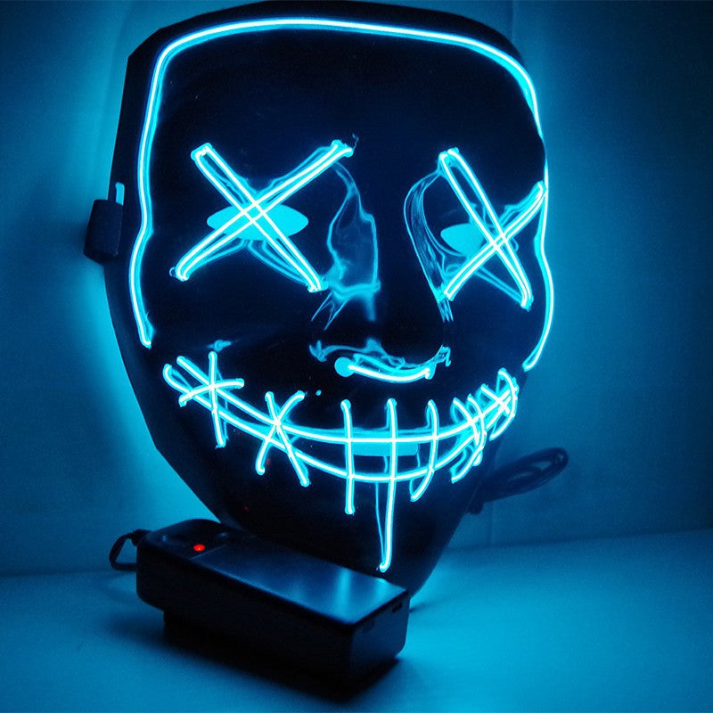 Step into the e-commerce Halloween black V word vendetta luminous mask handmade in stock wholesale ghost step dance cold light mask