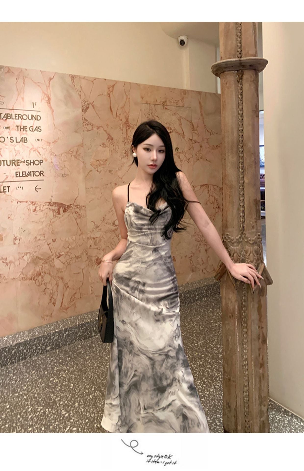 Ink Painting Suspender Dress for Women Summer 2025 New New Chinoiserie Backless Elegant Design Long Skirt Summer Dress