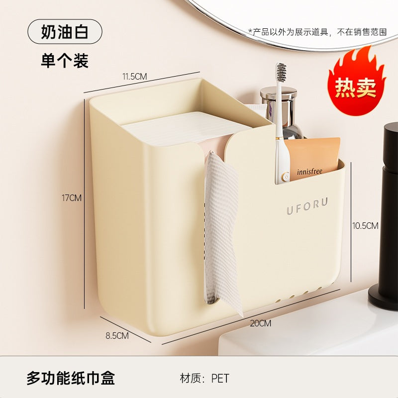 Creative Tissue Box Household Multifunctional Earphone Rack Large Capacity Built-in Spring Easter Island Moai Stone Tissue Box
