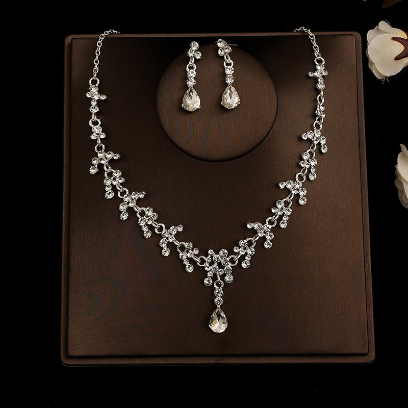 Bridal headdress suit hair accessories crown headband earrings wedding Korean wedding necklace jewelry wedding accessories wholesale