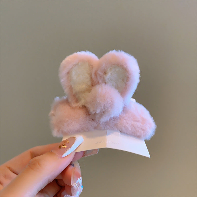 Bow cat ears plush headband face washing hair pressing non-slip headband sweet cute hair bundle children hairpin headdress
