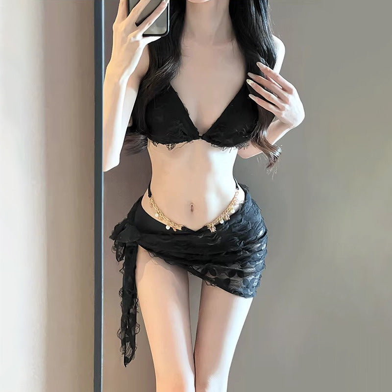 Swimwear Women's Instagram Style Sexy Bikini BIKINI Spice Girl Floral Pure Desire Small Chanel Style Spa Vacation Split