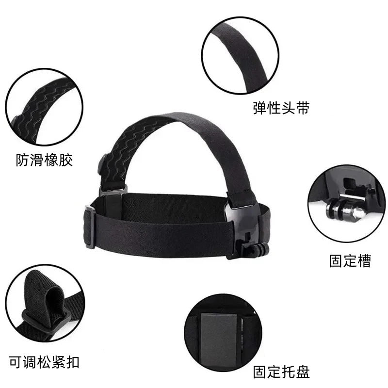 Head-mounted mobile phone fixed bracket riding first-person perspective shooting bracket sports camera motorcycle riding chest strap