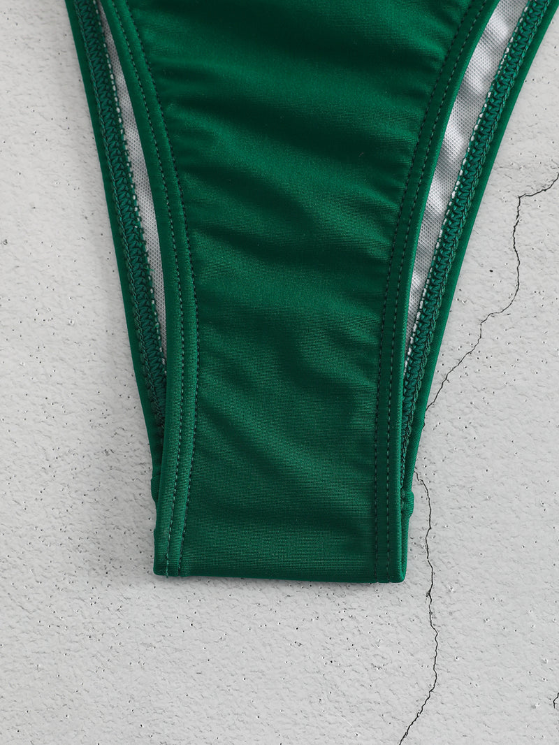 2025 new European and American bow ins style split bikini bikini sexy swimsuit cross-border foreign trade wholesale