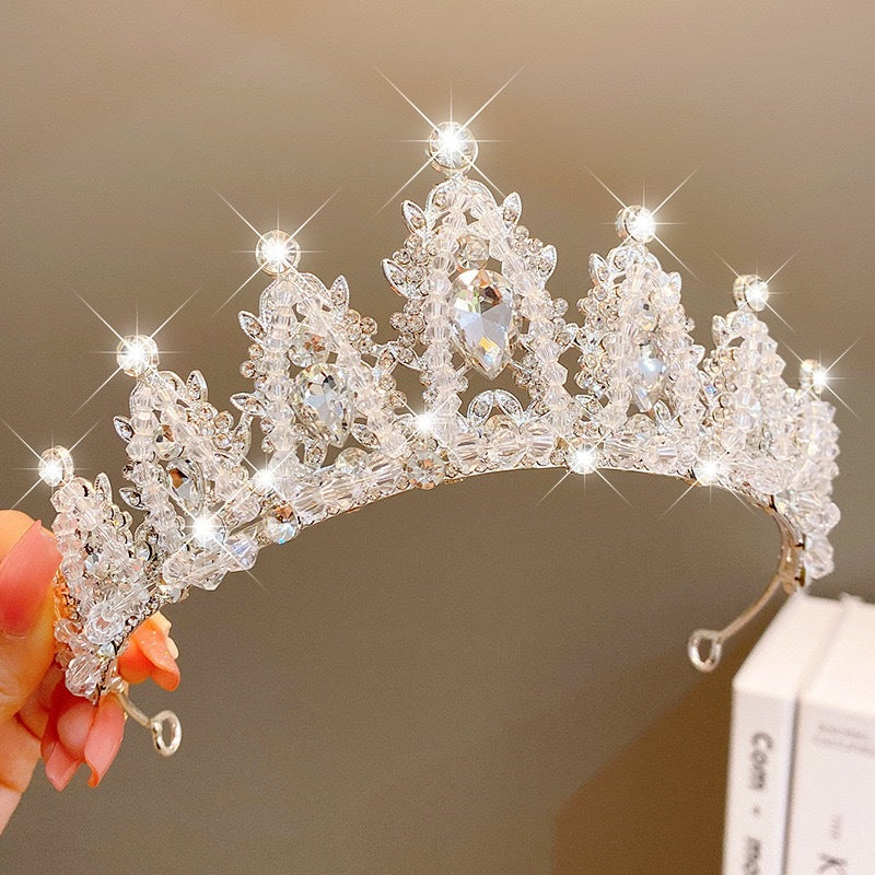 Children's Crown Headband Girl Princess Birthday Gift Crown Temperament Headband Hair Accessories Wedding Crystal Fashion Jewelry
