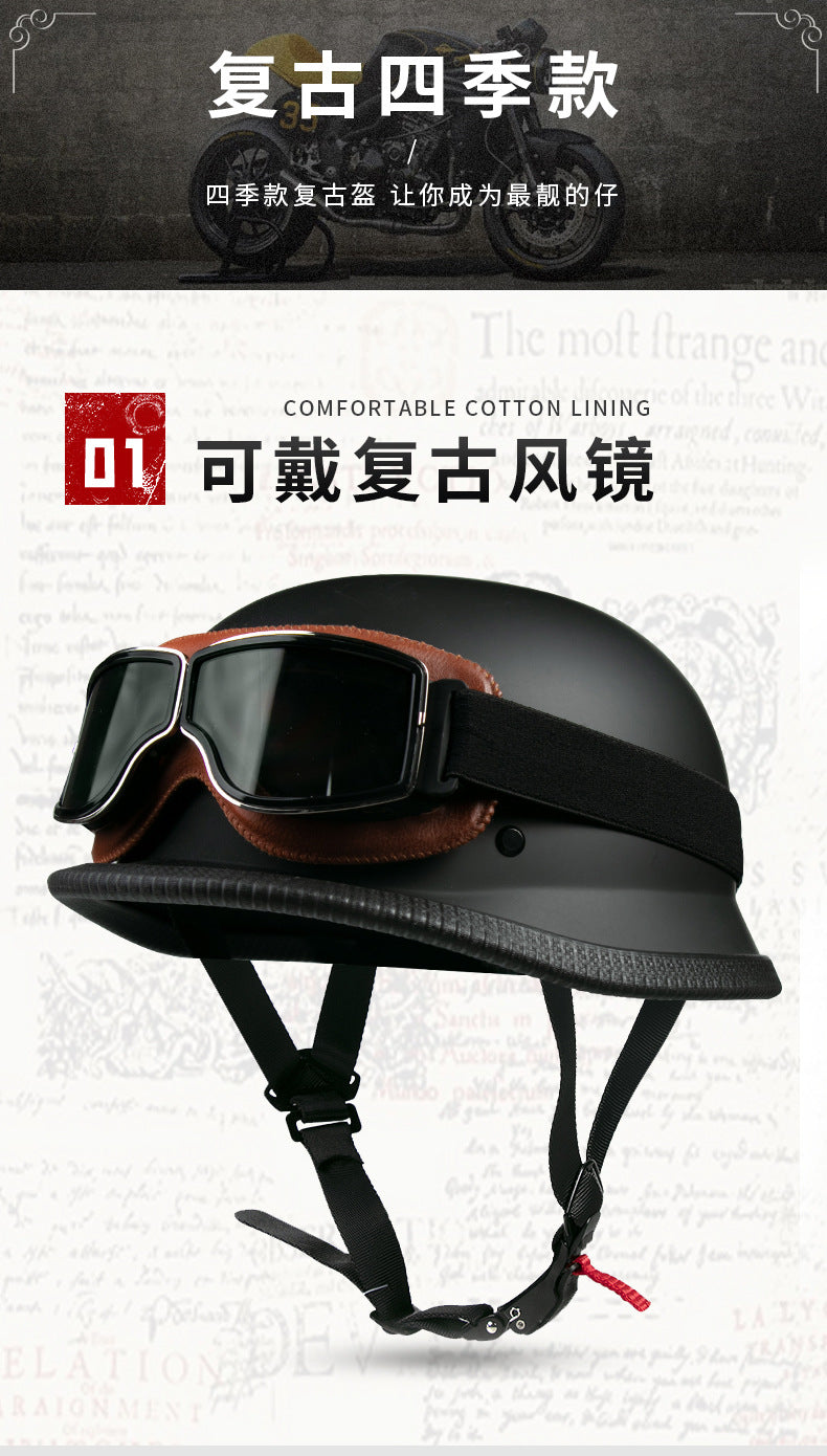 Cross-Border Exclusive Dot German-Style Soldier Helmet, Vintage Helmet, Scooter Cruiser Half Helmet, Unisex, Dot Certified