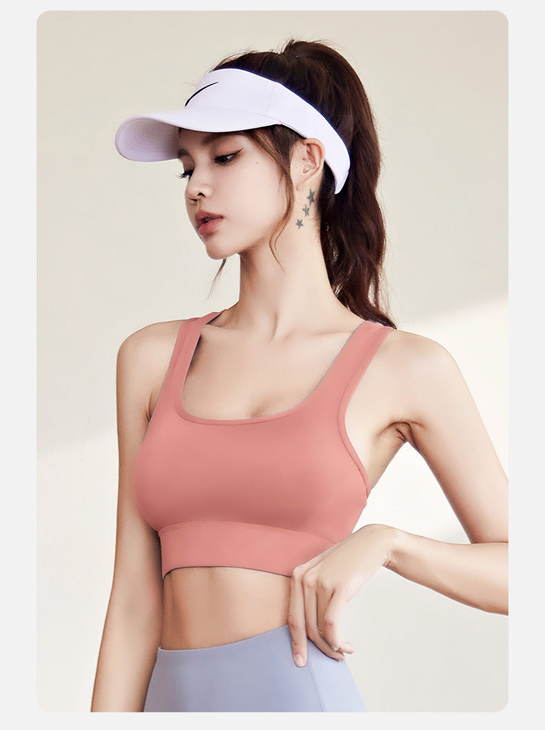 Juyitang Women Shockproof Push up Nude Feel Yoga Running Fitness High Strength Sports Underwear