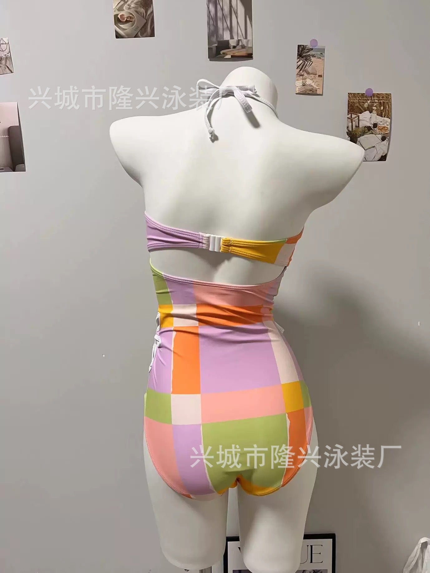 Wholesale European and American design new swimsuit women's sexy hollow simple wind neck one-piece swimsuit fashion beach vacation