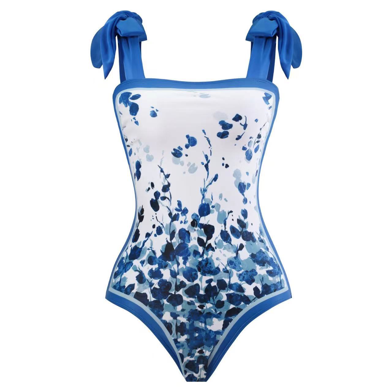 bikini Lace-Up Swimsuit Long Dress Chiffon bikini Southeast Asia Mesh Sexy One-Piece Swimsuit Women European and American