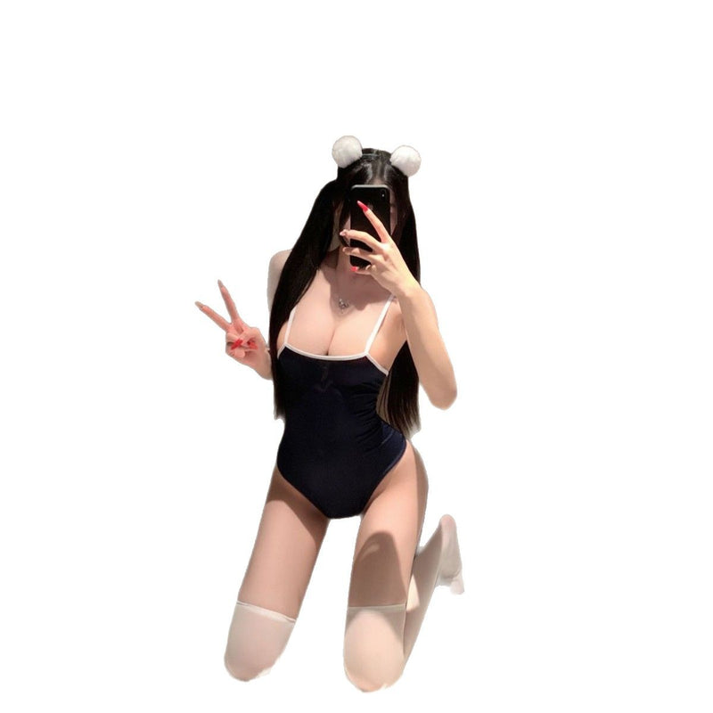 Suit Sexy Lingerie Sling Low-cut Backless Sexy Perspective Swimsuit Pure Cute Nightclub Anchor Uniform