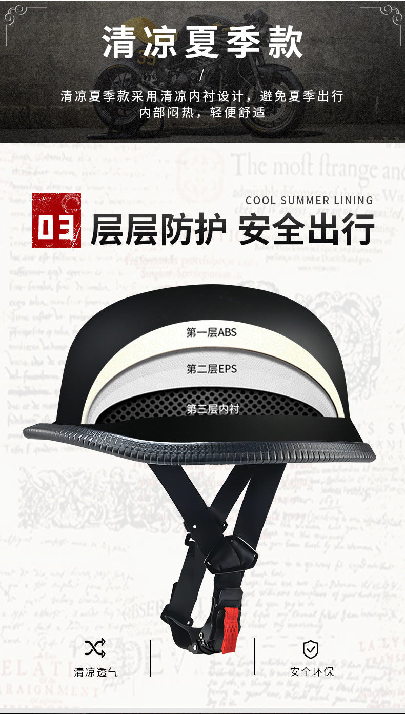 Cross-Border Exclusive Dot German-Style Soldier Helmet, Vintage Helmet, Scooter Cruiser Half Helmet, Unisex, Dot Certified