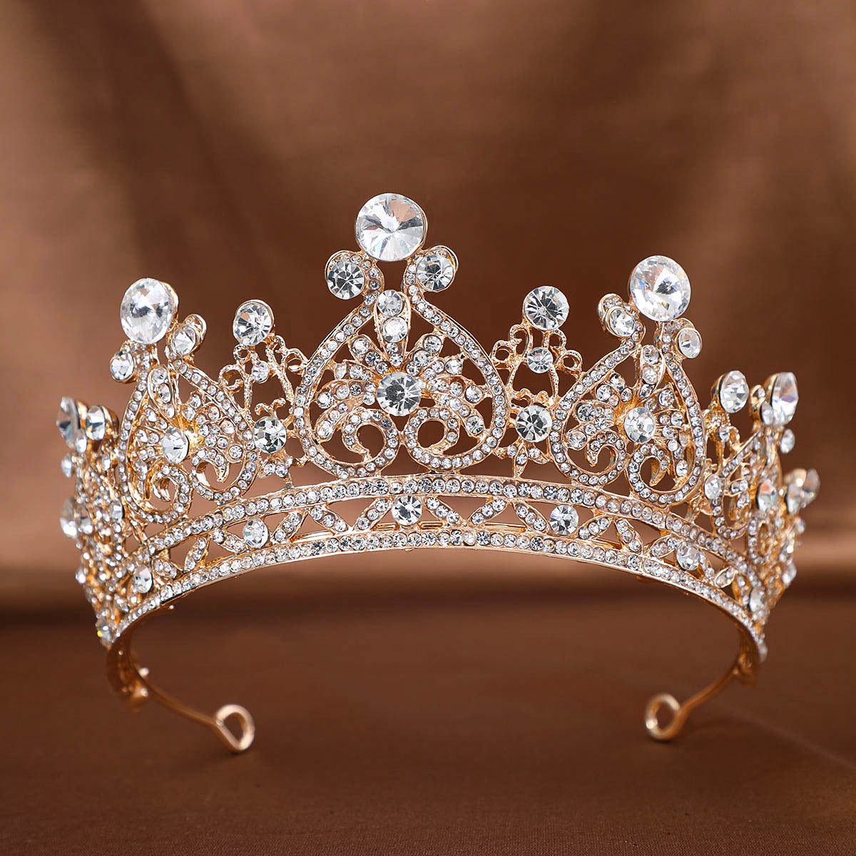 Foreign Trade Hot Rhinestone Crown Headwear European Bride Alloy Crown Hair Accessories Baroque Dress Makeup Accessories