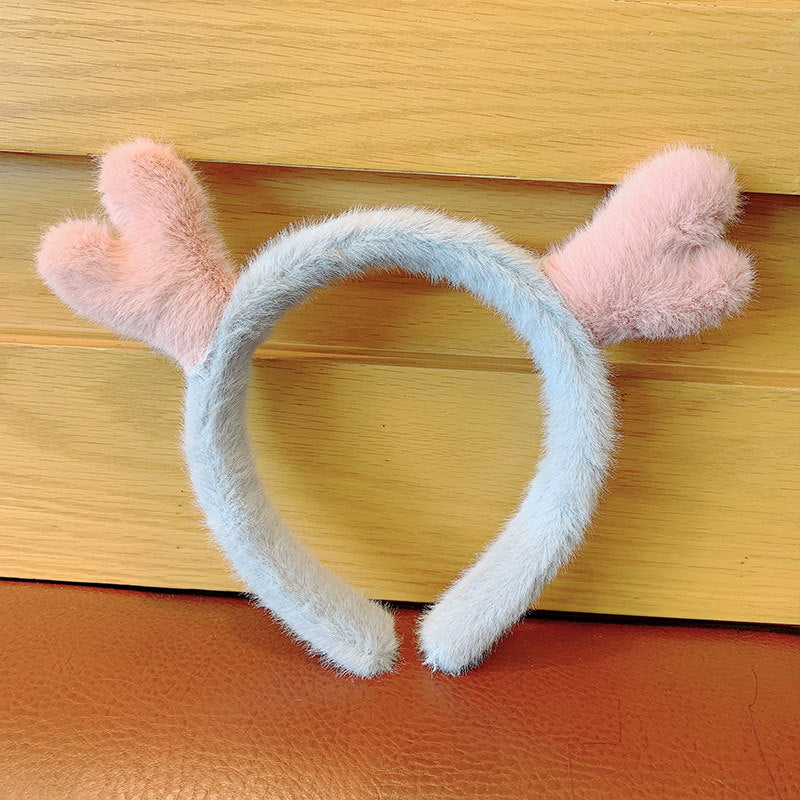 Bow cat ears plush headband face washing hair pressing non-slip headband sweet cute hair bundle children hairpin headdress