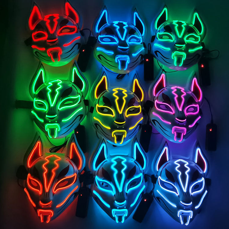 Step into the e-commerce Halloween black V word vendetta luminous mask handmade in stock wholesale ghost step dance cold light mask