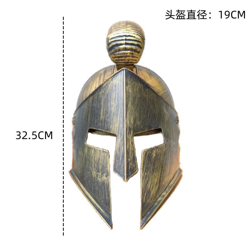 cos performance props headdress hat ancient Roman god of war Sparta Warrior helmet shield samurai Knight hat