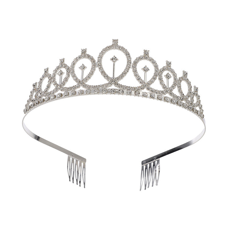 Crown Tiara Kidsren's Little Princess Crown Tiara Bride High-End Headband Female 2024 New Tiara Kidsren