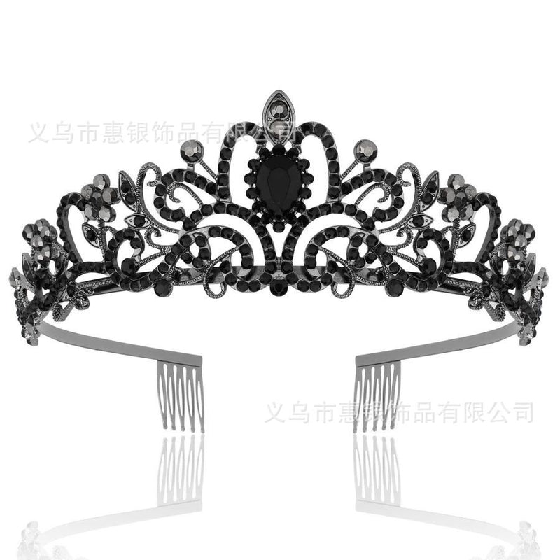 Hot sale crystal diamond bride wedding hair crown birthday headdress hair accessories ball crown car show performance headband