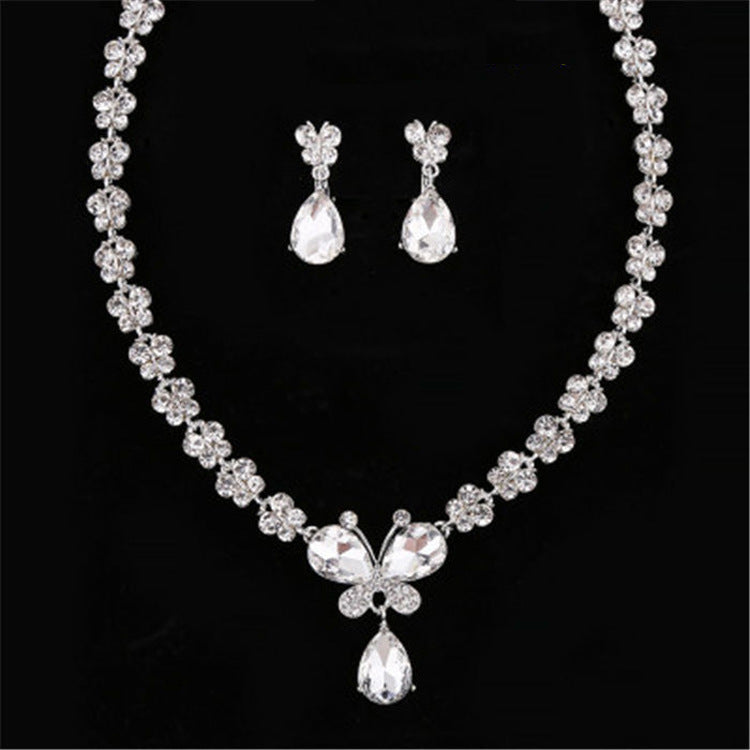 Bridal headdress suit hair accessories crown headband earrings wedding Korean wedding necklace jewelry wedding accessories wholesale