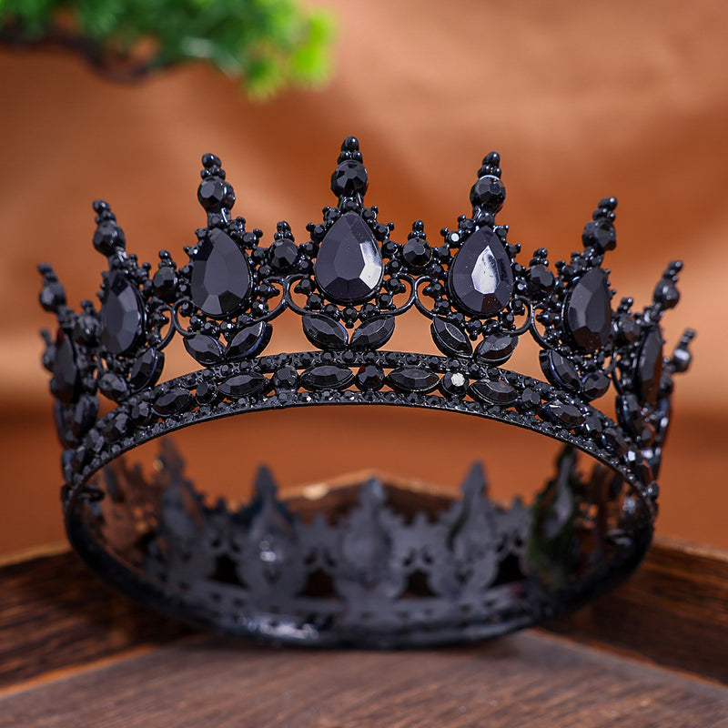 【Small Batch Customization】Cross-Border Halloween Crown Headpiece Wedding Crown Accessories Birthday Hair Crown Hair Accessories Updo
