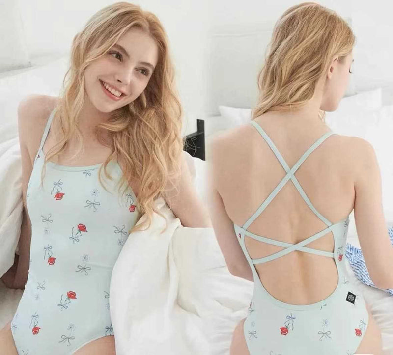 Korean Ins-Style One-Piece Swimsuit Racing Bikini Sexy Slimming Small Chest Pure Desire Swimwear Hot Spring