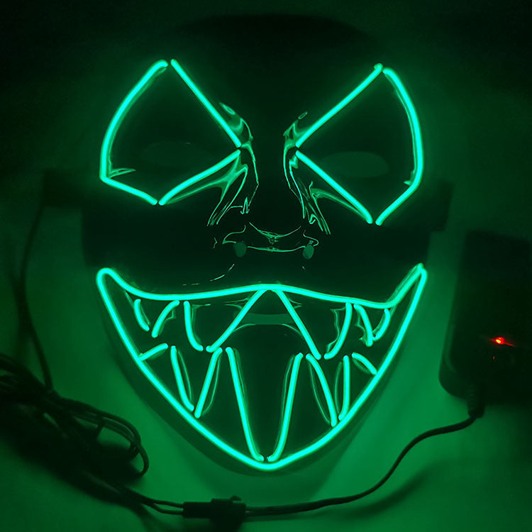Step into the e-commerce Halloween black V word vendetta luminous mask handmade in stock wholesale ghost step dance cold light mask