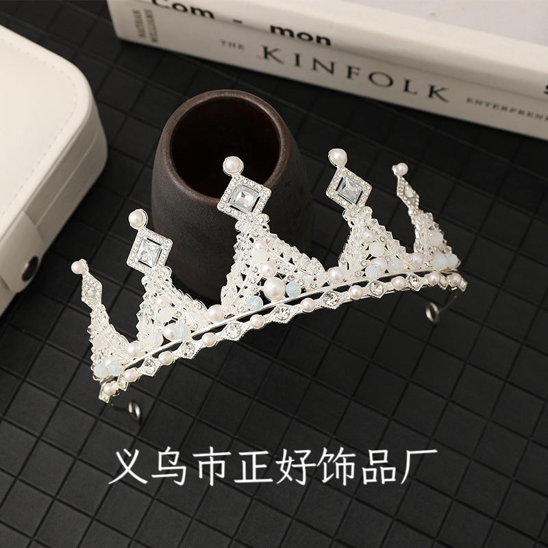 Children's Crown Headband Girl Princess Birthday Gift Crown Temperament Headband Hair Accessories Wedding Crystal Fashion Jewelry