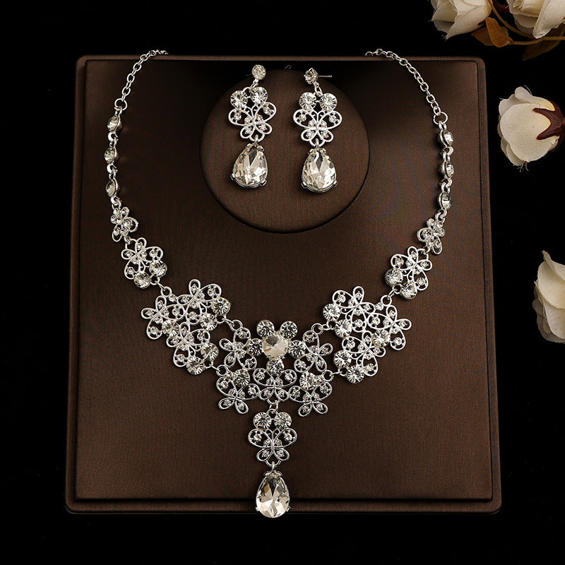 Bridal headdress suit hair accessories crown headband earrings wedding Korean wedding necklace jewelry wedding accessories wholesale