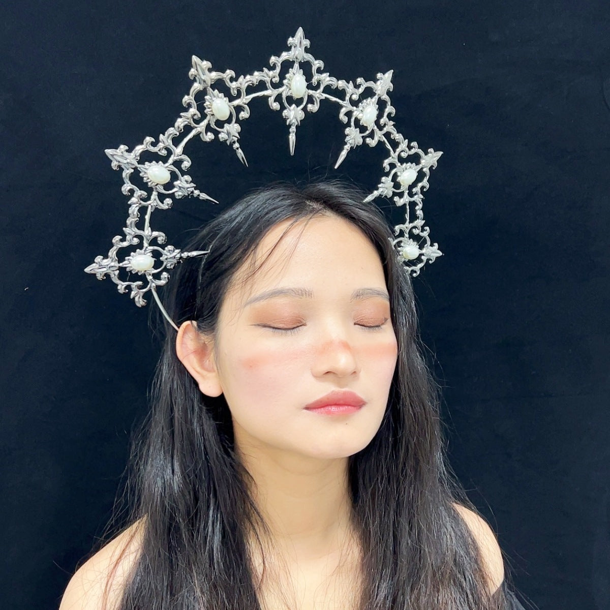 LOLITA Lolita Our Lady Halo Crown Dark Gothic Hair Accessories Dress Up Exaggerated Catwalk Performance Headwear