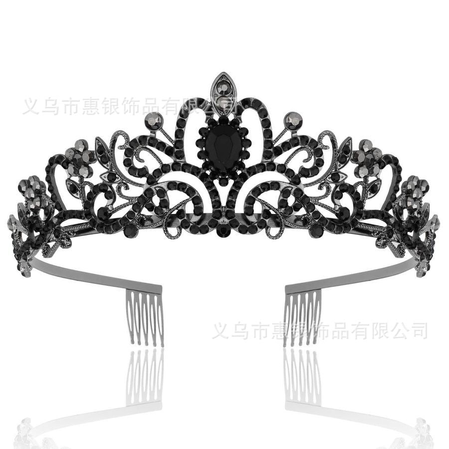 Hot sale crystal diamond bride wedding hair crown birthday headdress hair accessories ball crown car show performance headband
