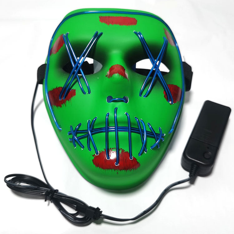 Step into the e-commerce Halloween black V word vendetta luminous mask handmade in stock wholesale ghost step dance cold light mask