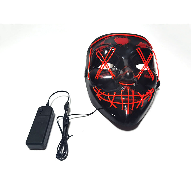 Step into the e-commerce Halloween black V word vendetta luminous mask handmade in stock wholesale ghost step dance cold light mask