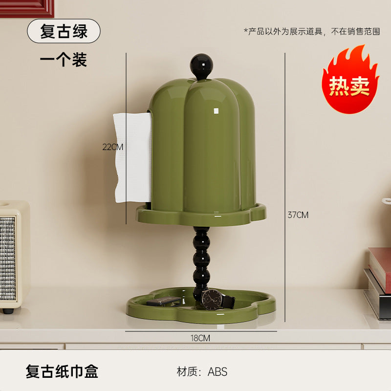 Creative Tissue Box Household Multifunctional Earphone Rack Large Capacity Built-in Spring Easter Island Moai Stone Tissue Box