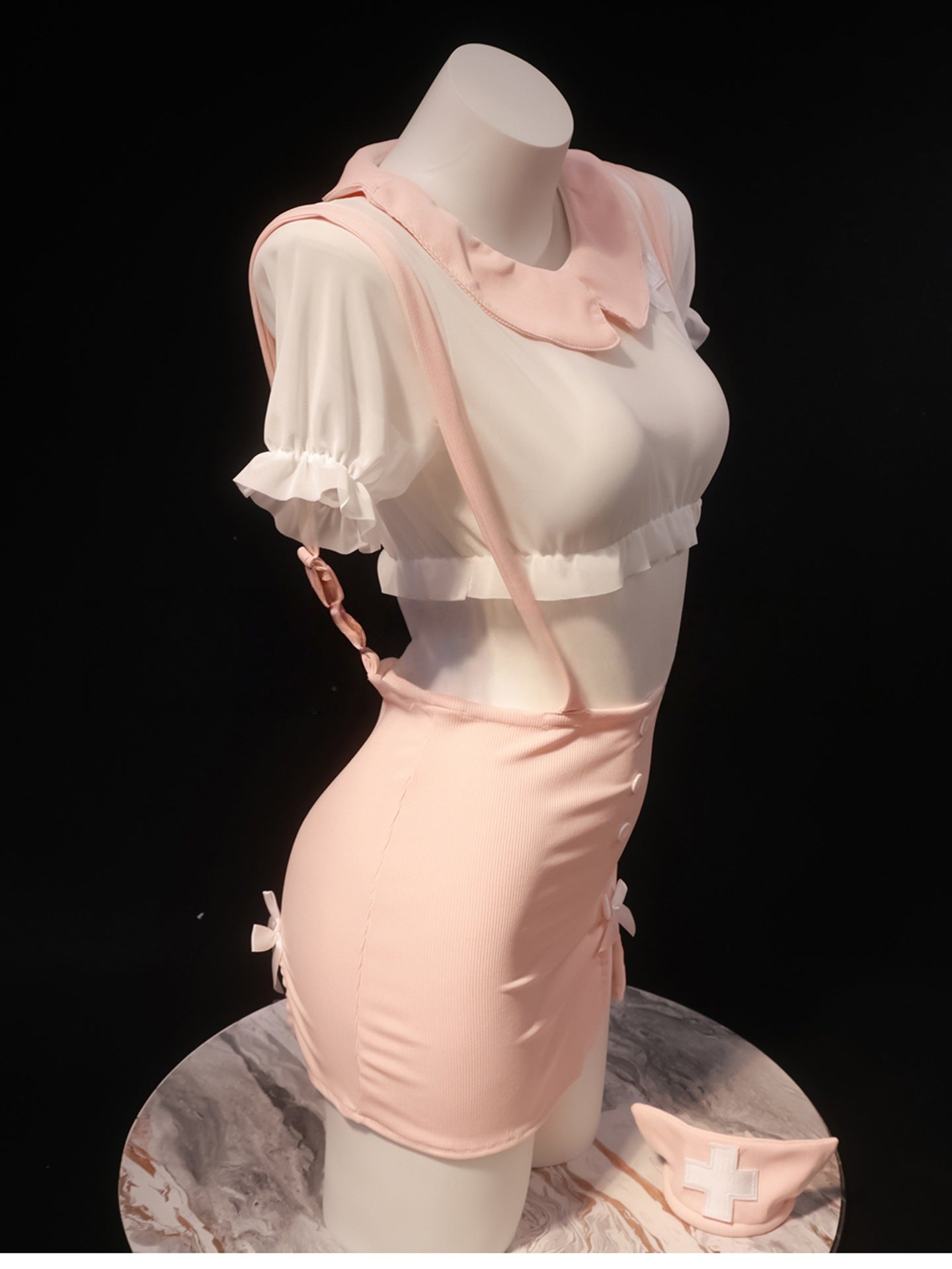 Cosplay High-End Lingerie Nurse Uniform Short Skirt Flirting Plus-Size Nightclub Female Host Outfit Pure Desire Style Set