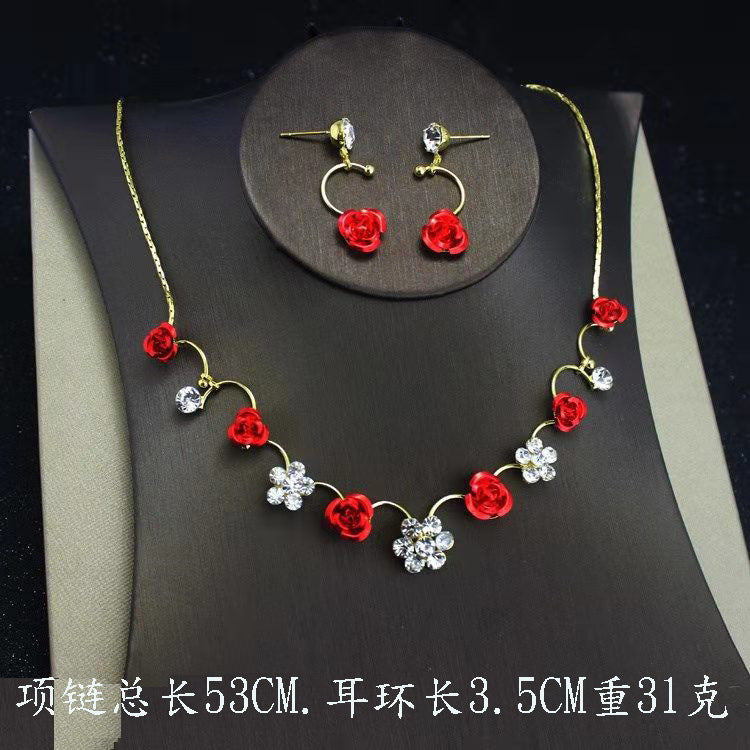 Bridal headdress suit hair accessories crown headband earrings wedding Korean wedding necklace jewelry wedding accessories wholesale