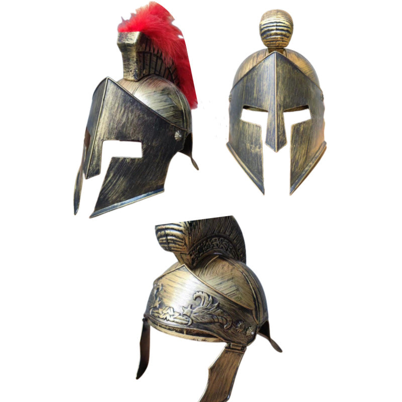 cos performance props headdress hat ancient Roman god of war Sparta Warrior helmet shield samurai Knight hat