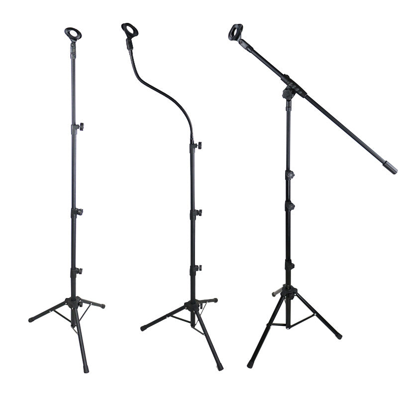 2025 Crossbar Microphone Stand Frosted Metal Adjustable Height Floor Stand Live Performance Microphone Stand
