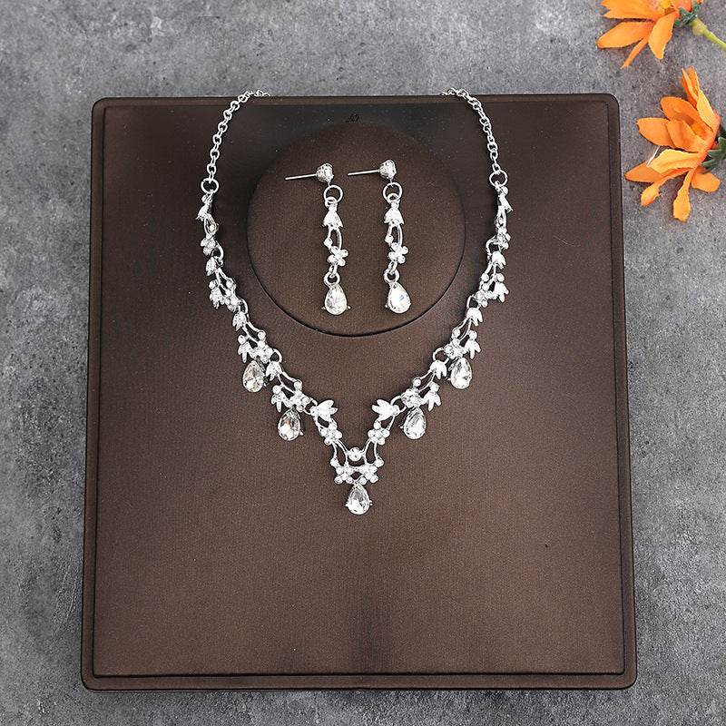 Bridal headdress suit hair accessories crown headband earrings wedding Korean wedding necklace jewelry wedding accessories wholesale
