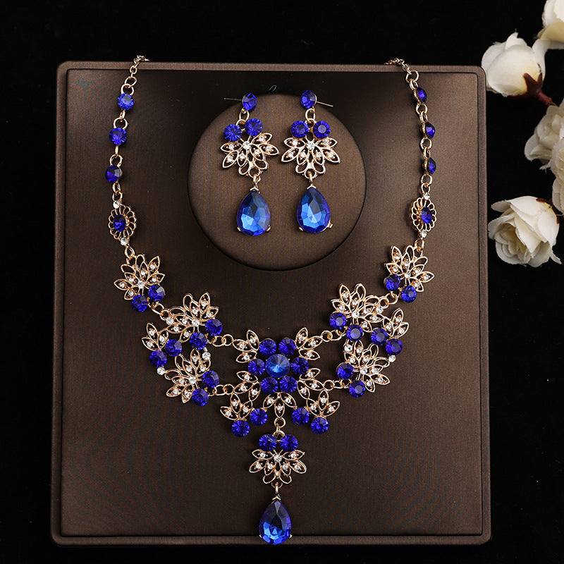 Bridal headdress suit hair accessories crown headband earrings wedding Korean wedding necklace jewelry wedding accessories wholesale