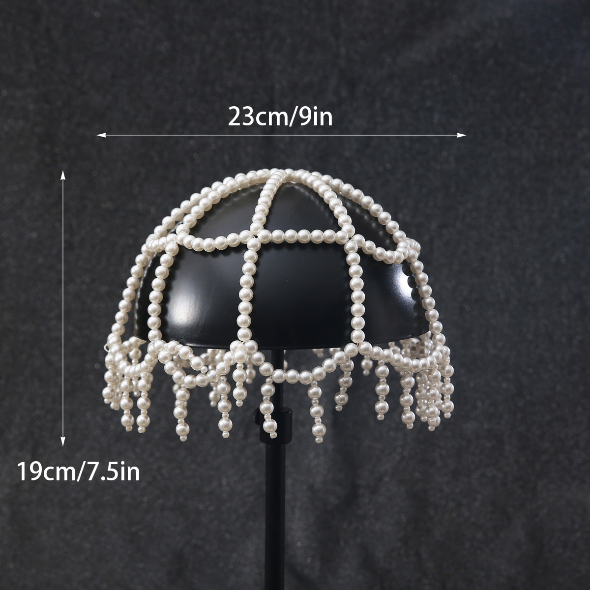 Handmade Beaded Pearl Mesh Hat Hair Net Bridal Dress Headdress Exotic Style High-End Niche Water Drop Hair Hoop Hair Cover